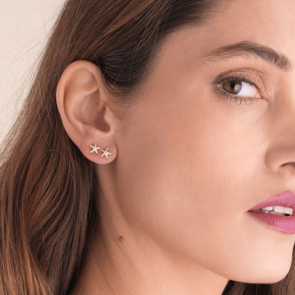 Love Diamonds 18ct Yellow Gold Starfish Stud Earrings | Annoushka jewelley